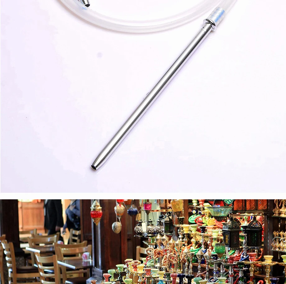 Hot Sale 1.7m Aluminum Stem Shisha Hookah silicone Hose Hookah Pipe Porte-cigarette jetable Chicha Narguile Accessories