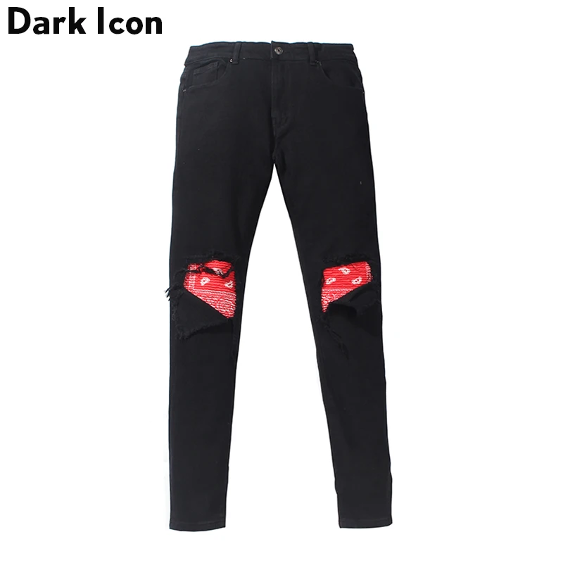 Icon Bandana Patchwork Robek Di Lutut 