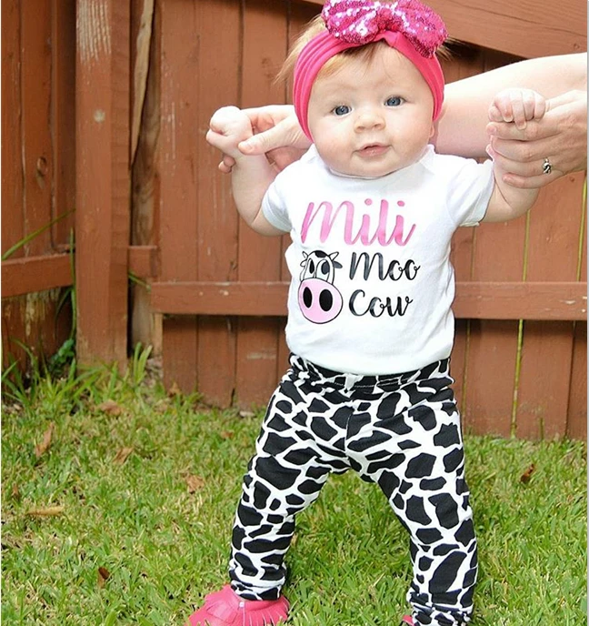 

Summer 2019 Newborn Baby Girls Clothes Short Sleeve Cotton T-shirt Tops +Geometric Pant 2PCS Outfit Toddler Kids Clothing Set
