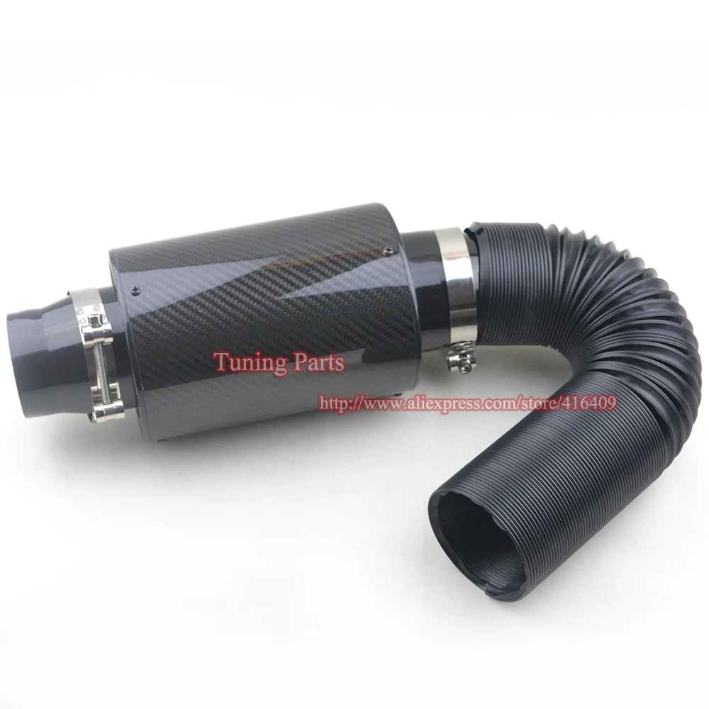 Universal 3 Inch Cold Air Intake Kit Carbon Fiber Air Filter Cold Air