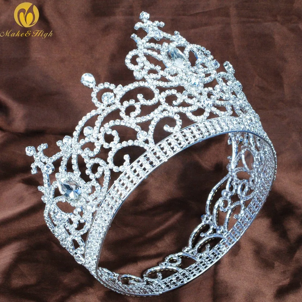 

Gorgeous Large Flower Tiara Diadem Austrian Rhinestone Silver Headband Hair Jewelry Pageant Party Art Deco