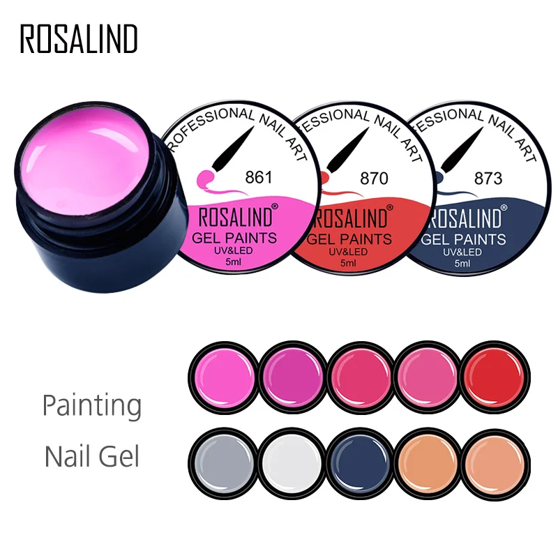 

ROSALIND Gel 1S Gel Lacquer 15g 861-890 Pure Colors UV Gel Manicure DIY French Nail Art Tips Polish Design Nail Painting Color