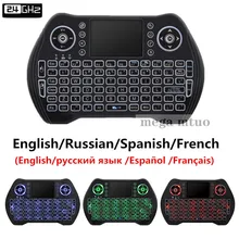 MT10 Подсветка Английский Русский Испанский Air Мышь 2,4 ГГц Беспроводной клавиатура Сенсорная панель Ручной для Android ТВ коробка X96 Max T95Q