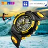 SKMEI Back Light Dual Time Display Sports Kids Watches Children Military 5Bar Waterproof Chrono Alarm Wristwatch For Boys Girls 5