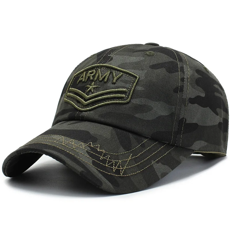 

Men's Tactical Baseball Cap with Raised embroidered logo Star Letter Adjustable Camo Hat Jungle Ranger Army Special Forces Visor