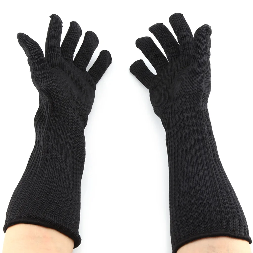 Buy 1 Pair Stainless Steel Wire Metal Mesh Cut resistant Gloves With Long Cuffs