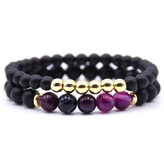 Bracelet couple longue distance violet