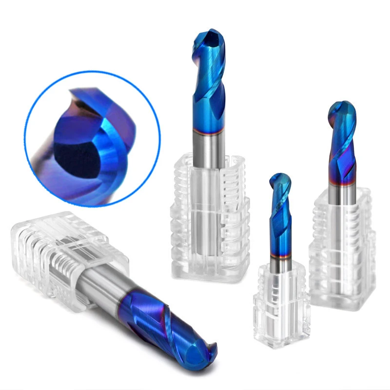 

HRC65 2 Flutes Ball Nose Milling Cutter for Steel Copper Carbide Tungsten Cutters CNC Tool Alloy Coating End Mill Endmillings