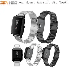 20 мм Замена металла ремешок для Xiaomi Huami Amazfit Bip бит темп Lite Молодежный Смарт часы носимых наручные браслет ремешок