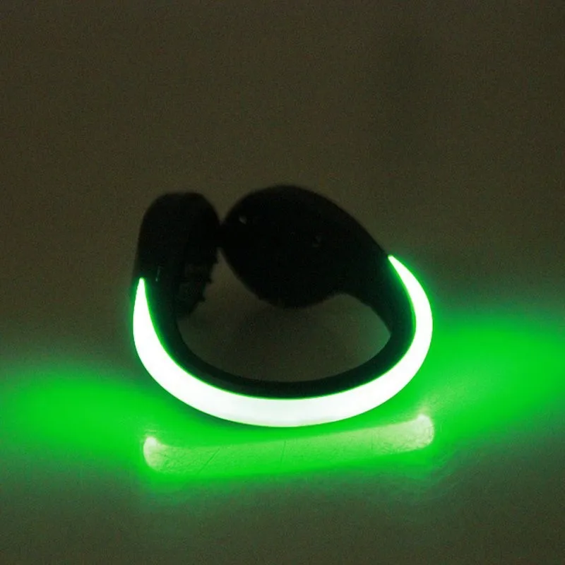 LED مضيئة حذاء كليب مكبر صوت لاسلكي بالبلوتوث LED مضيئة ليلة تشغيل حذاء سلامة مقاطع رياضة الدراجات ضوء تحذير السلامة