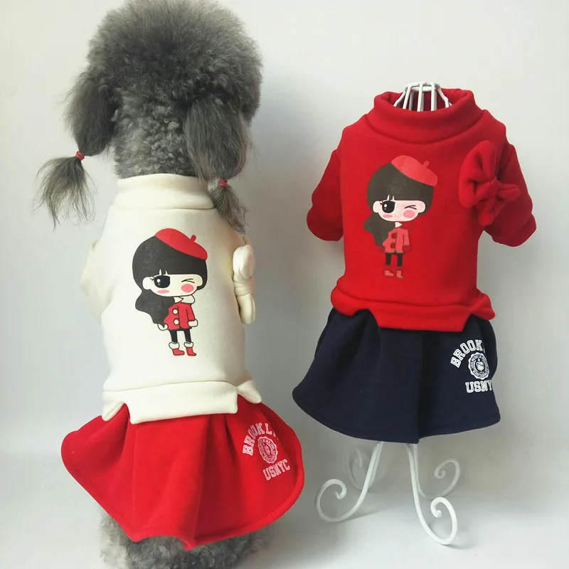 Зимняя одежда для собак Bigeyedog милое платье принцессы Pomeranian Bichon Пудель модные