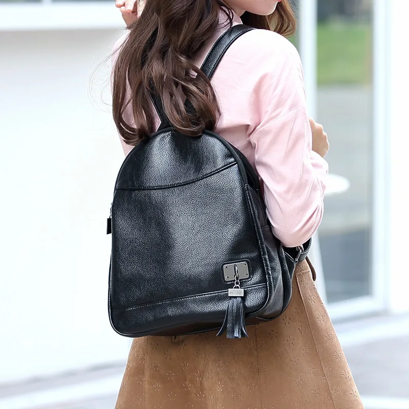 100 Genuine leather Women Backpack Designer Female Backpacks Students School Bags Fashion Genuine Leather Travel Backpack
