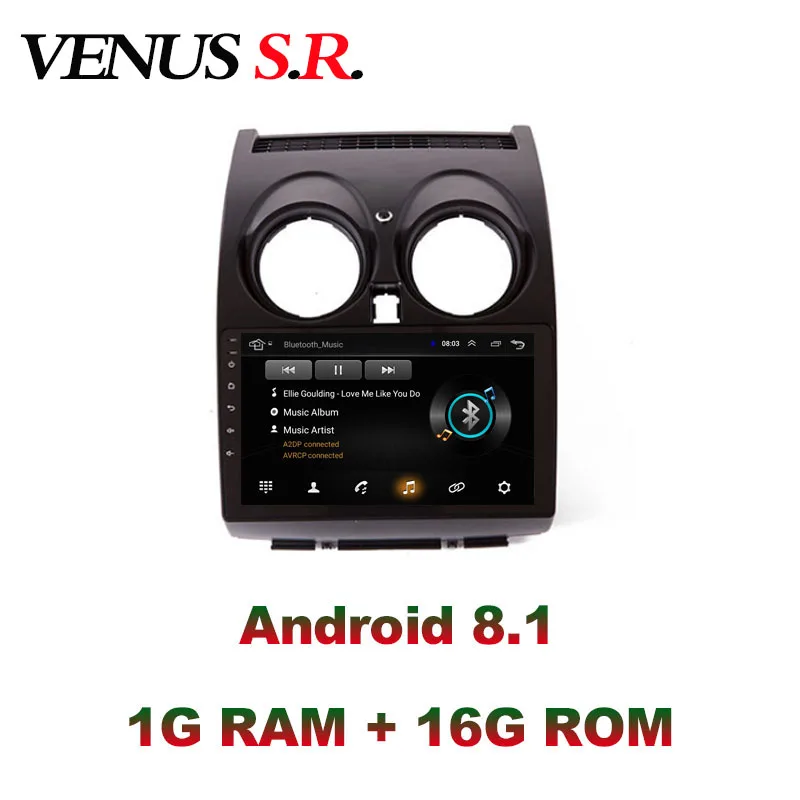 Excellent VenusSR Android 8.1 2.5D car dvd For Nissan Qashqa Radio 2007-2015 multimedia  GPS Radio stereo gps navigation 2