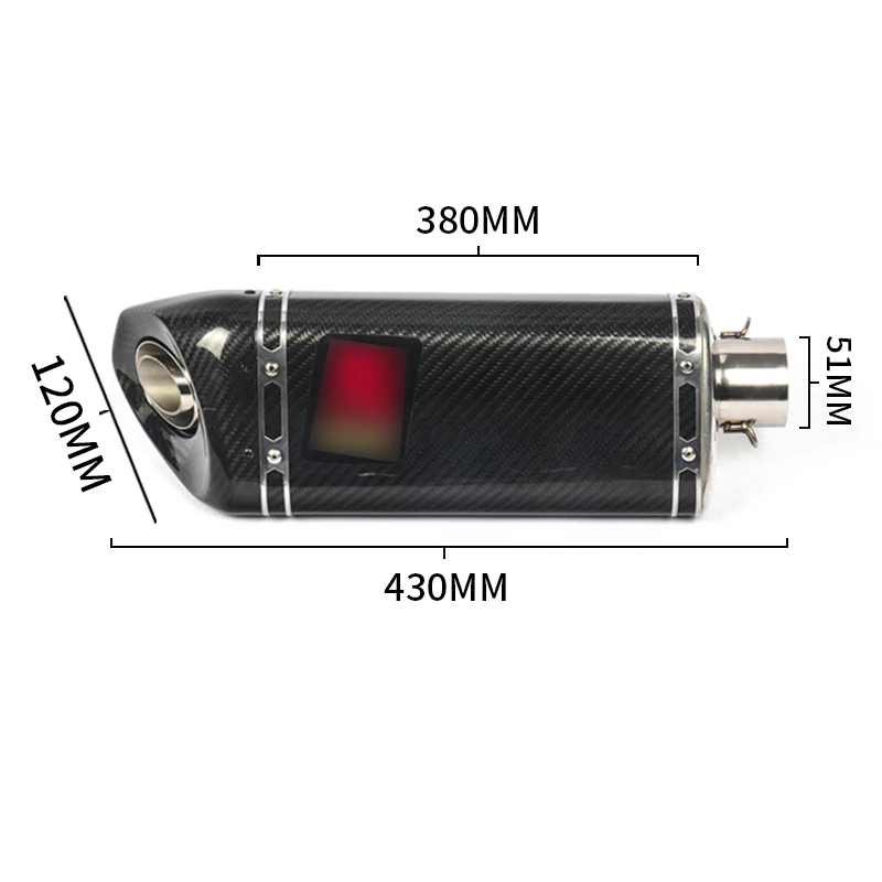 Универсальный глушитель выхлопной трубы мотоцикла наконечник трубы дБ убийца модифицированный 38 мм-51 мм мото хвост Настоящее углеродное волокно глушитель системы