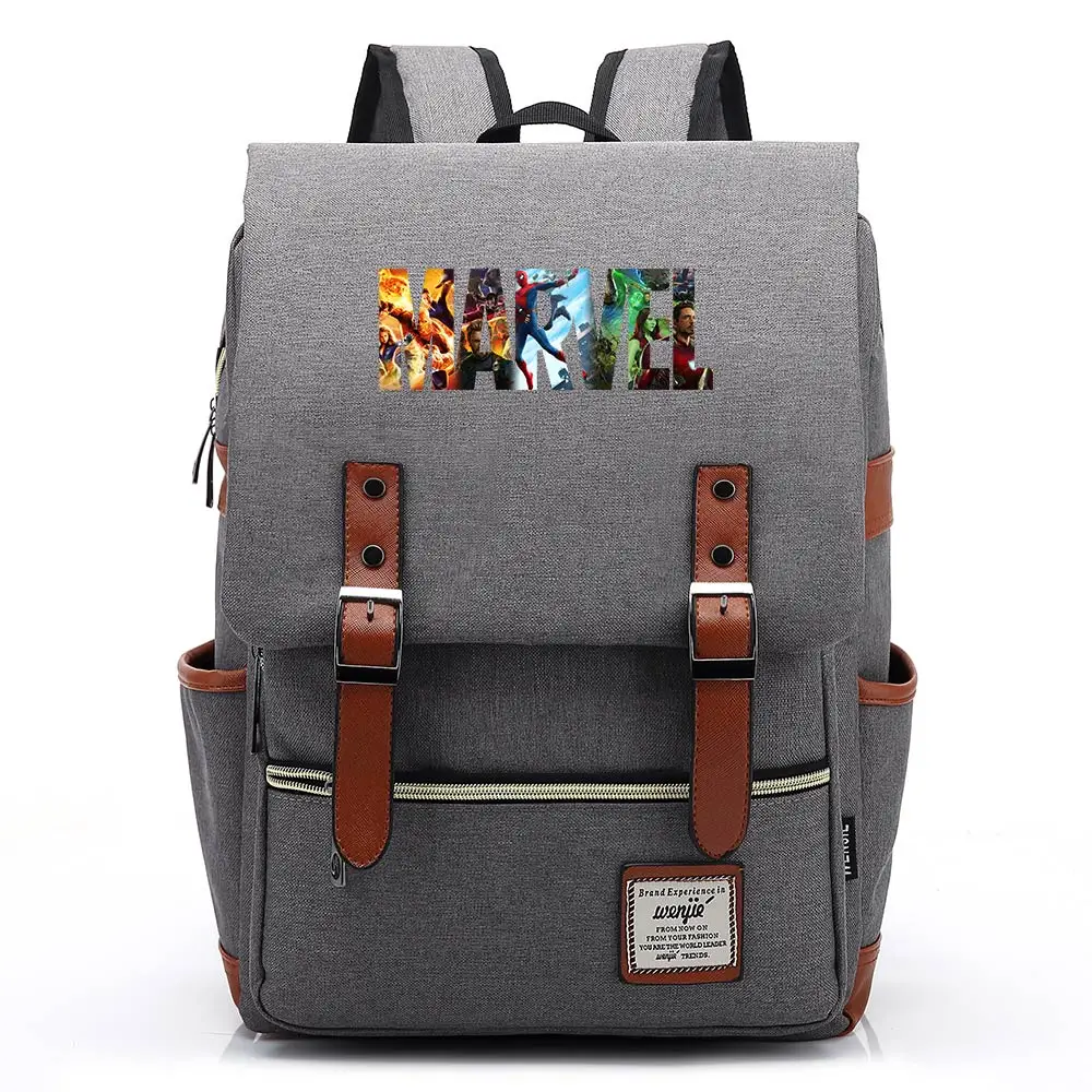 Хит, многоцветная школьная сумка с надписью Marvel, Мстители, эндшпиль для мальчиков и девочек, школьная сумка, Подростковый холщовый женский рюкзак, мужской рюкзак - Цвет: 25