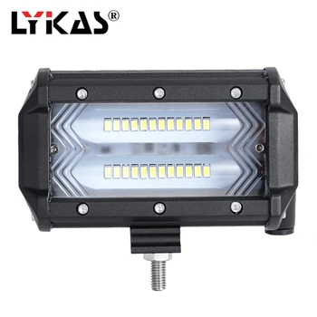

LYKAS 5 Inch 72W Led Work Light Bar Offroad Driving Lights for Trucks 4x4 4WD SUV ATV 6000K Projector Lens Flood Beam 12V 24V