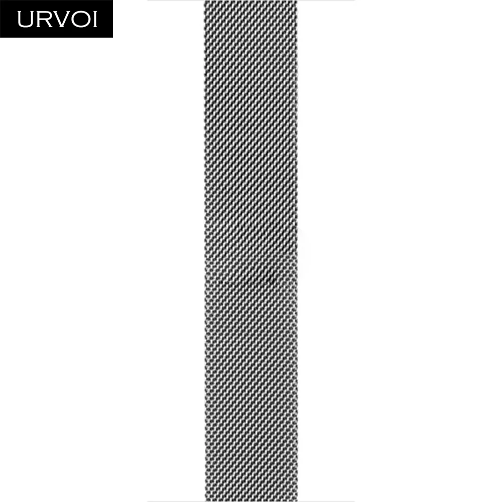 URVOI Milanese loop for Apple Watch series 5 4 3 2 1 band strap for iwatch 40 44mm stainless steel Magnetic buckle with adapter - Цвет ремешка: Silver