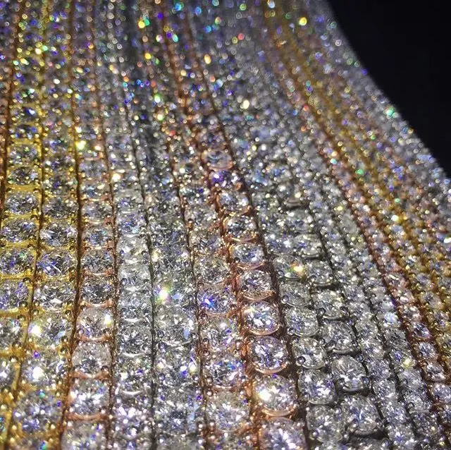 

2018 Men's Hip Hop Bling Bling Iced Out Tennis Chain 1 Row Necklaces Luxury Brand Gold Men Chains necklace hip hop jewelry