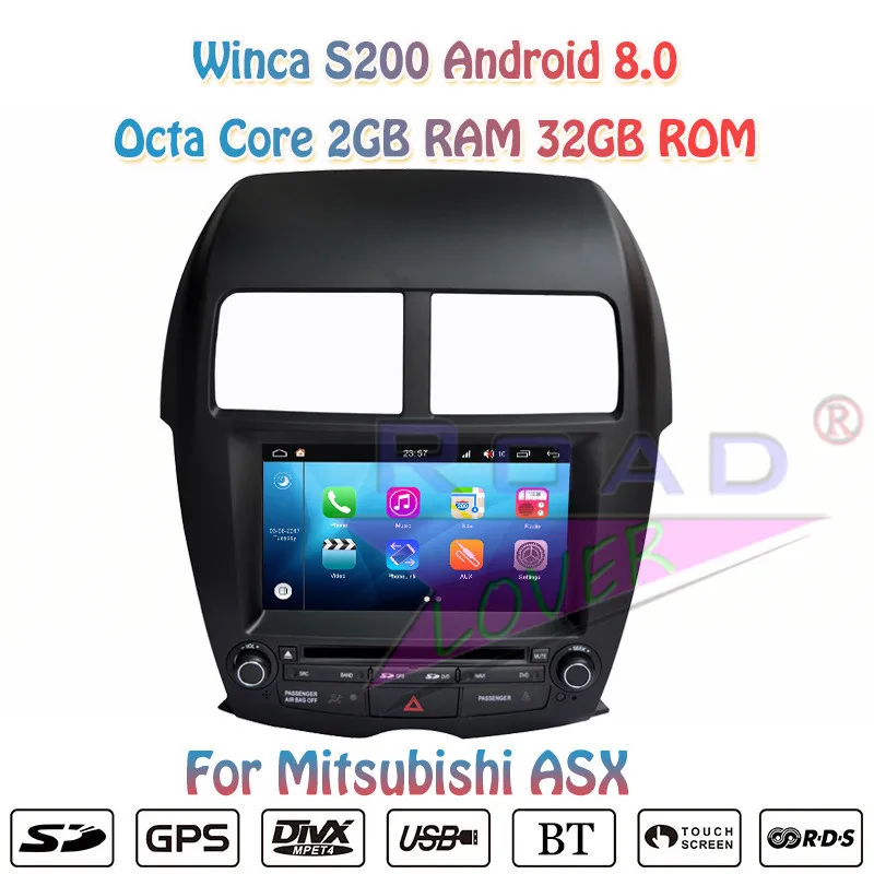 Top Winca S200 Android 8.0 Car DVD Player Radio For Mistubishi ASX 2010 2011 2012 2013 Stereo GPS Navigation Automagnitol 2Din Video 7