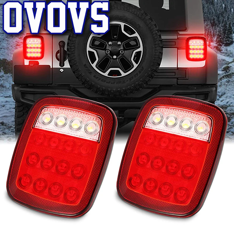 

Universal LED Trailer Tail Lights Brake Turn Signal Reverse Running Back Up Stop Rear Lights for Jeep YJ JK CJ Pickup Truck Van