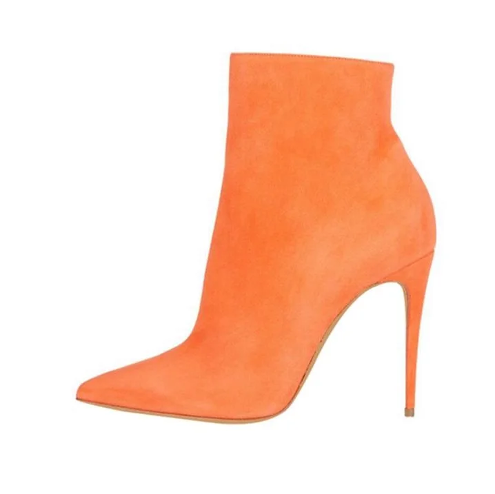 Aliexpress.com : Buy Orange Suede Women High Boots Pointed Toe High ...