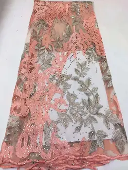 

High quality embroidery French mesh and water drill embroidered African lace Nigeria lace fabric lace suit dress dress