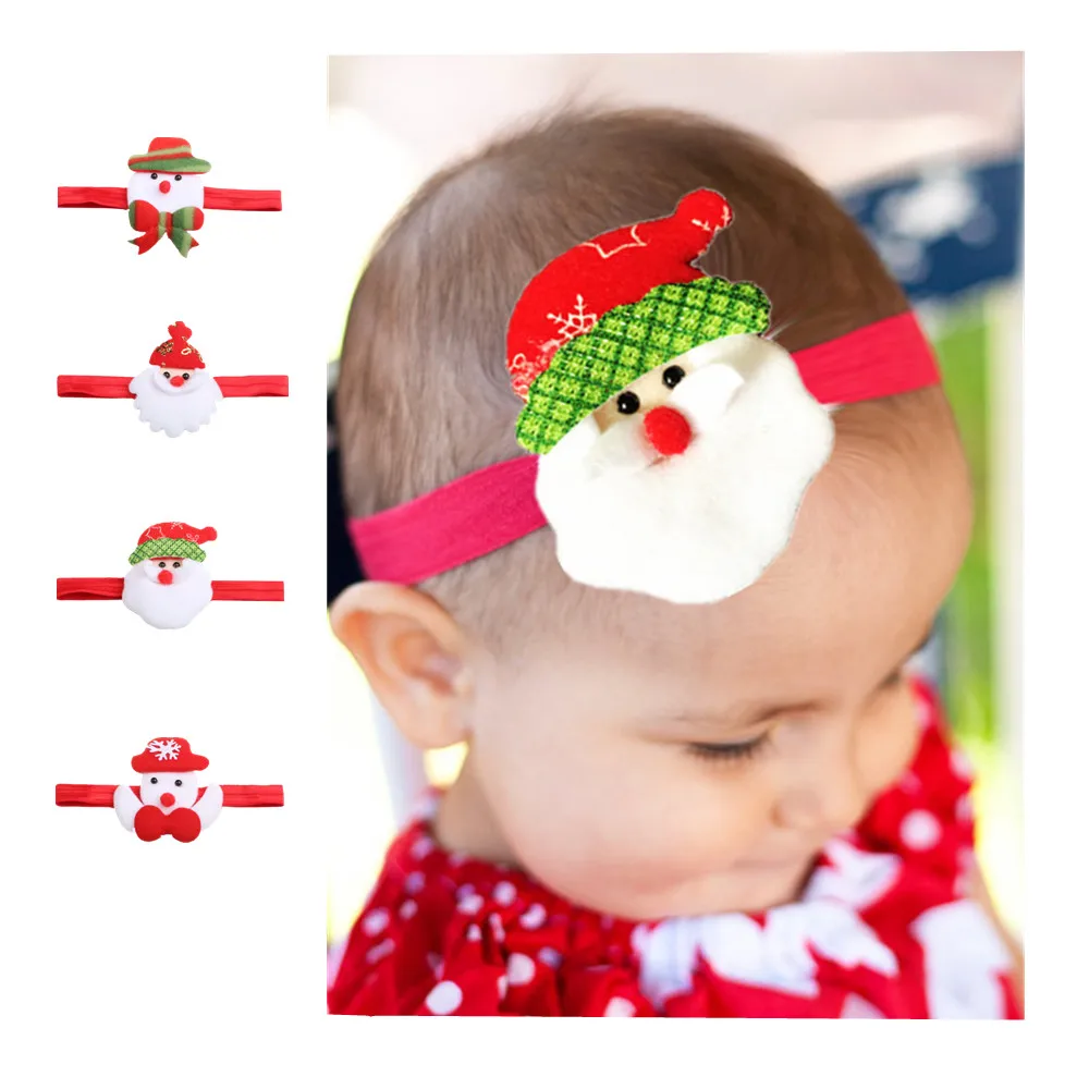 

Newborn Baby Girls Elastic Cute Santa Claus Headbands Fashion Christmas Headcloth Infant Baby Headband Hair Decoration
