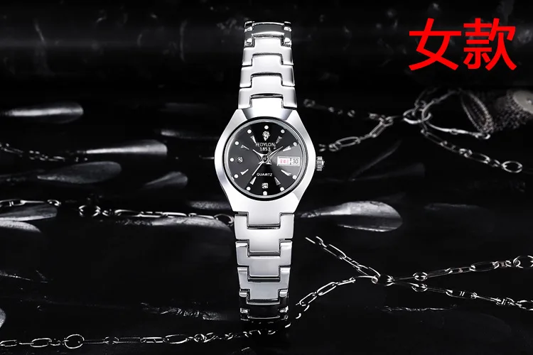 Лидер продаж Мода Повседневное наручные часы Нержавеющая сталь Для мужчин Для женщин Часы кварцевые таймер для влюбленных