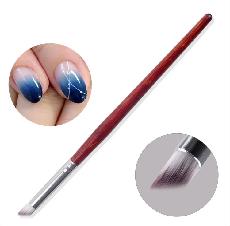 1 шт. кисть для дизайна ногтей градиентная головокружительная красящая ручка с деревянной ручкой Угловые инструменты для точечного нанесения ногтей