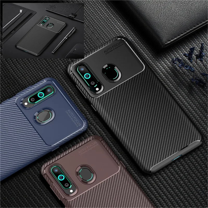 

For Samsung Galaxy A10 A30 A40 A50 A70 case carbon fiber ultra-thin TPU drop protection shell conque on for Galaxy M10 M20 case