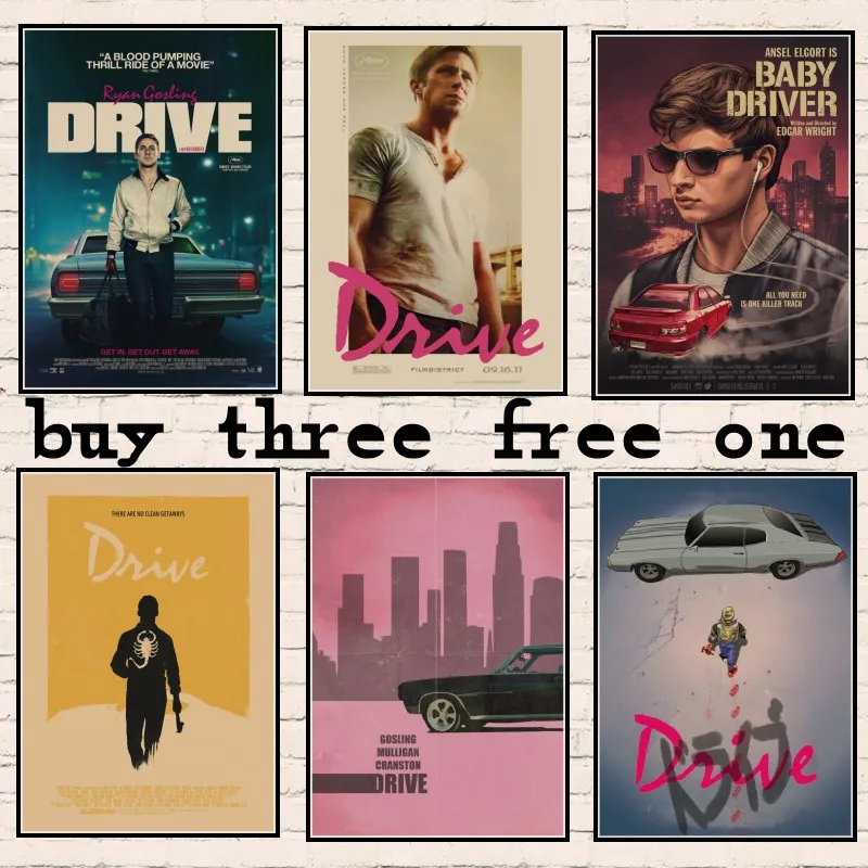 

New Vintage Poster Drive Ryan Gosling Movie Poster vintage home decor wall sticker retro poster