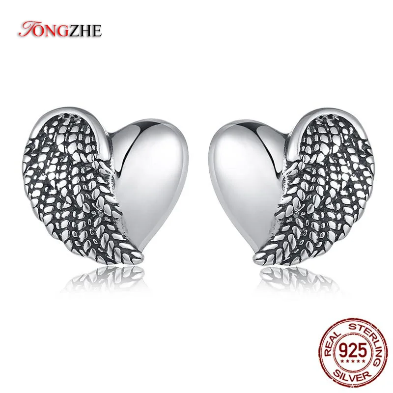 Tongzhe Vintage Jewelry Heart Angel Wings Earrings Stud Sets Love 925 Sterling Silver For Men Women Gift Klte059 1 Tongzhe Vintage Jewelry Heart Angel Wings Earrings Stud Sets Love 925 Sterling Silver For Men Women Gift Klte059 1