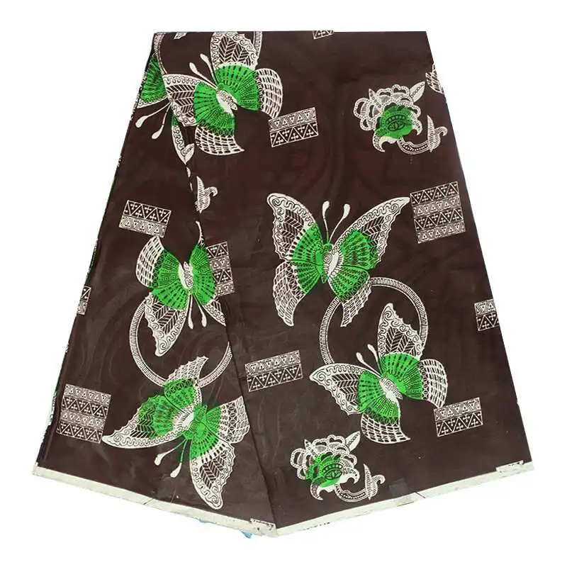 Хорошее высокое качество жаккардовый воск 100% хлопок Мягкий Базен ткани 6 ярдов/шт