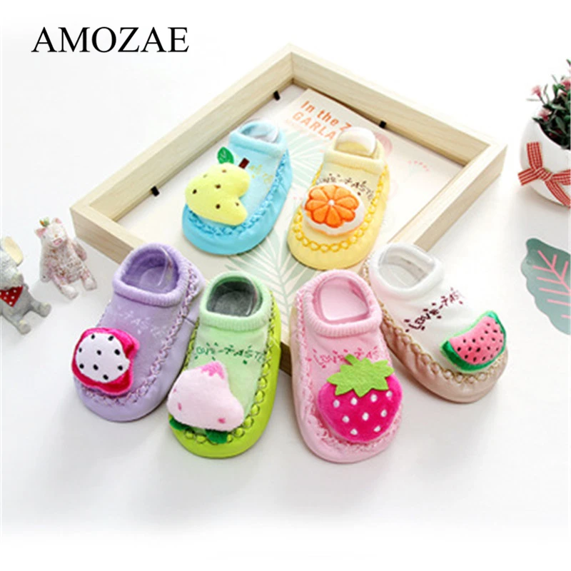 

Baby Socks For Newborn Fruit Decoration With Rubber Socks Baby Girl Fuuny Socks Anti-Slip Infant Sox Spring Autumn Kids Sokken