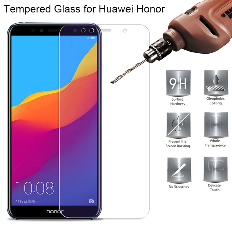 Закаленное стекло для Huawei Honor Magic 2 8X Max 7A Pro Защитная пленка экрана на Plasy 8C 8 9 10 Lite