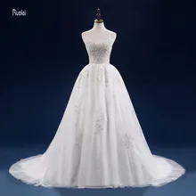 2017 Wedding Dress Lace Beading Crystal vestido De noiva Wedding Gown Bridal Dress Spaghetti Straps Backless Lace Up Back