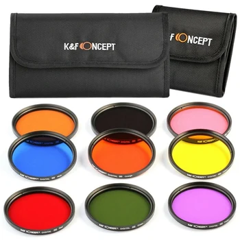 

K&F Concept 9Pcs Round Full Color Lens Filter Kit Accessory For Dslr Camera