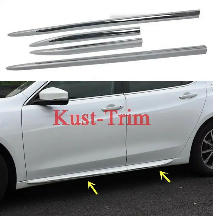 

FIT For 2016- 2018 Acura TLX ABS Side Skirt Body Guard Molding Trim Cover 4PCS