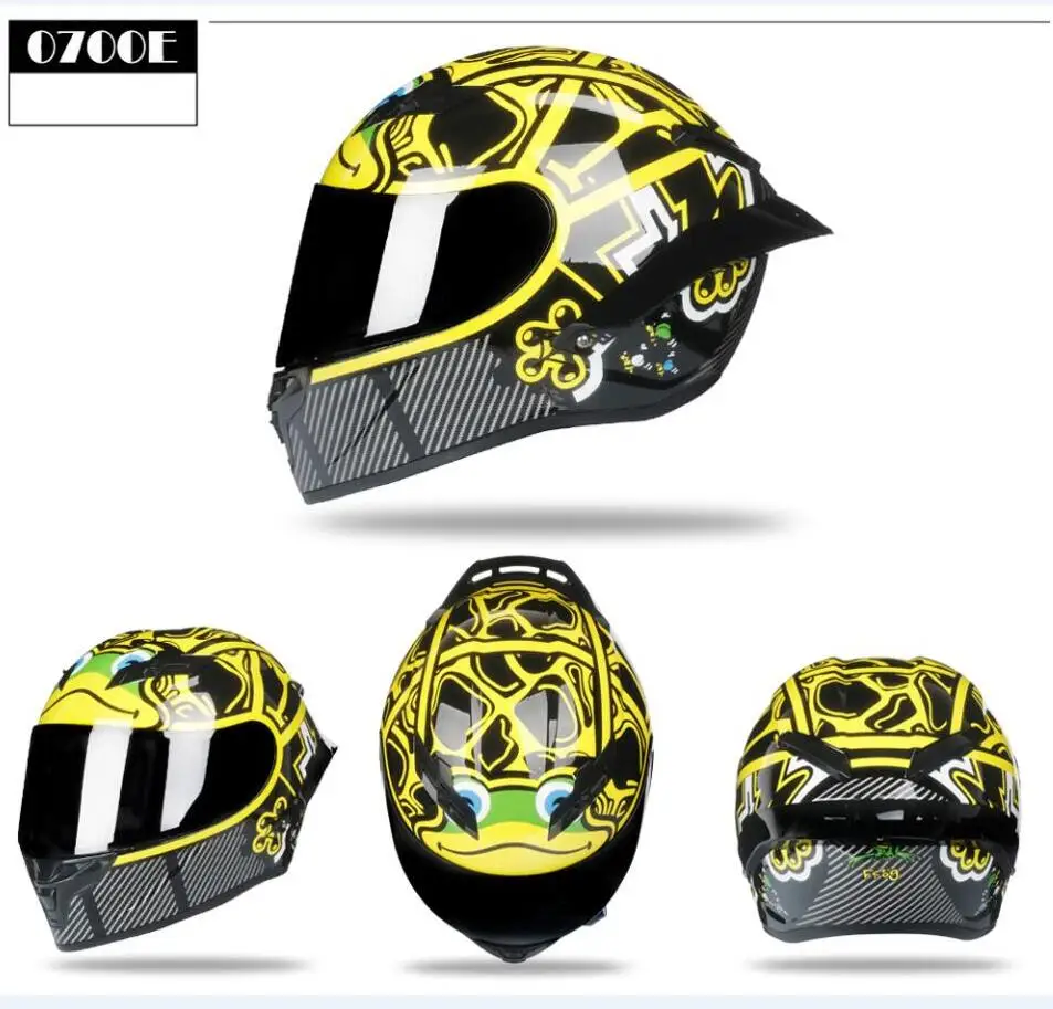 

2019 new full face five continents visor gloss project moto helmet with rear wing carbon painting motorcycle racing helmet