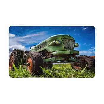 

Cool Old Tractor in The Alpine Meadows Indoor Entrance Doormat Non Slip Door Mat Entrance Rugs Home Decor