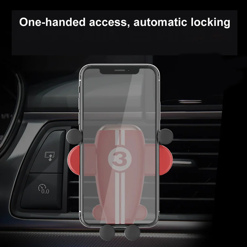 

ABS Gravity Sensor Car Cellphone Holder Universal Car Phone Holder Air Vent Mount Clip White Black Red Auto Smartphone Stand