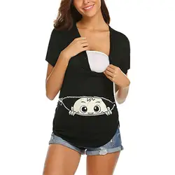 Telotuny Для женщин материнства Одежда для беременных Для женщин Повседневное топ, футболка Блузку грудного вскармливания одежда Dec28