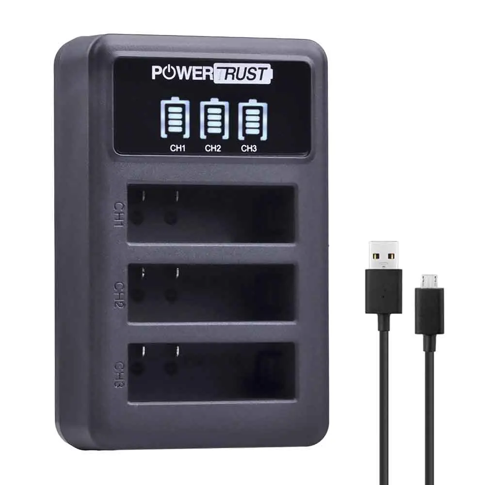 Carregador Original Xiaomi yi 4k Az161 Bateria 1400mah 3.85v Az162 Mais Usb 3slots Led Câmera de Ação - Image 3