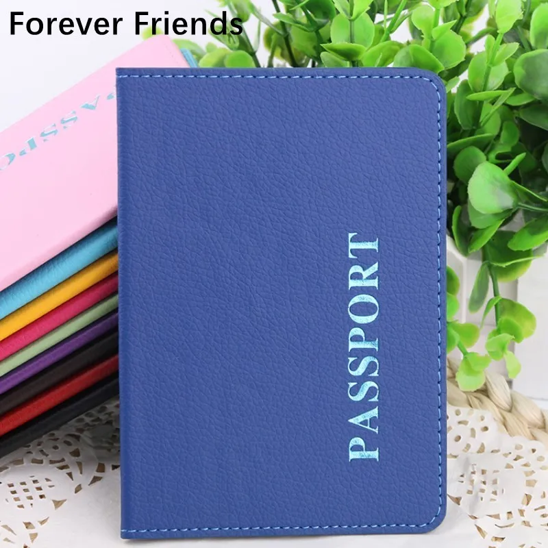 Lavender passport holder litchi grain PU passports tickets holder