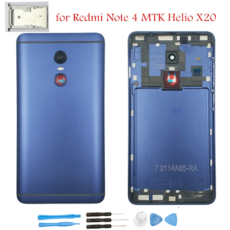 

for Xiaomi Redmi Note 4 MTK Battery Back Cover Rear Cover Housing Door Side Key Camera Glass Card Tray Holder Parts Repair Tools