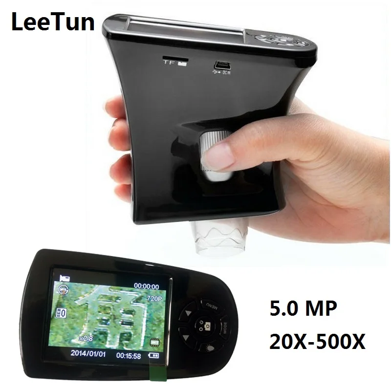 

5MP Digital Microscope 20X-500X Zoom Portable Handheld Electronic Microscope Digital with LCD Screen for Image Video Capture