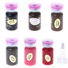 Новая распродажа, 6 цветов, Перманентный макияж, для бровей, профессиональная татуировка, чернила, пигмент, брови, подводка для глаз, губы, чернила, эмульсии для начинающих