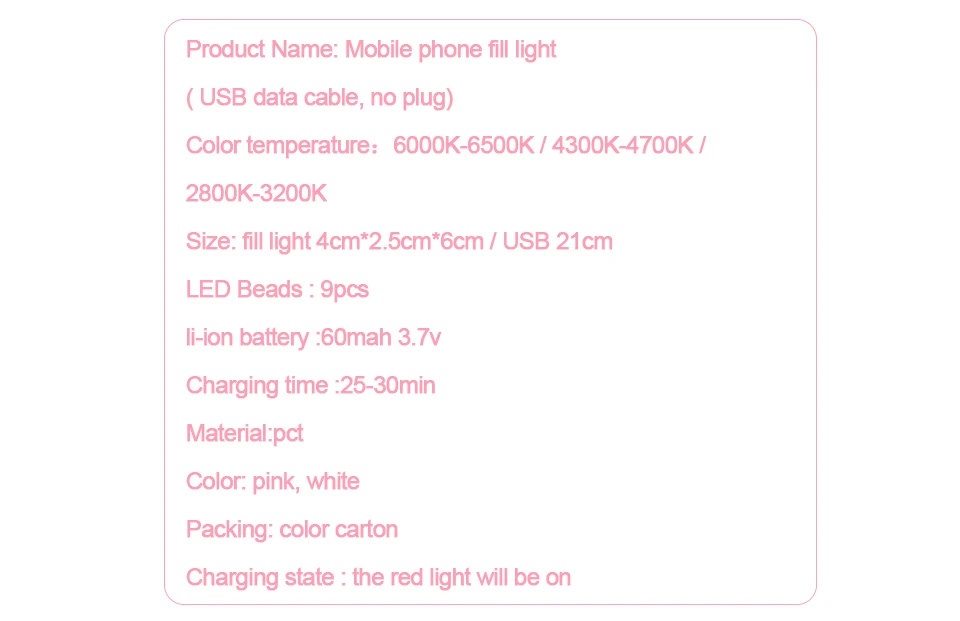 Modern LED Vanity Light Mirrors 9 LEDs Portable Ring Lamp on the Phone Dimmable Flash Selfie Ring Lighting USB Lamp for Photo  (3)
