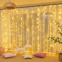 300 LEDs Christmas Holiday Lighting String 18W 3x3M 8 Modes New Year Decoration Fairy Copper Wedding Party Curtain String Lamps 300 LEDs Christmas Holiday Lighting String 18W 3x3M 8 Modes New Year Decoration Fairy Copper Wedding Party Curtain String Lamps