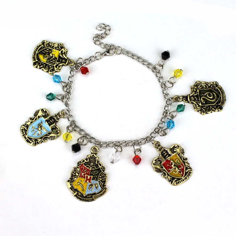 

dongsheng New Classic HP Bracelets Hogwarts Wizarding School Slytherin Hufflepuff Ravenclaw Gryffindor Badge Bracelets -25